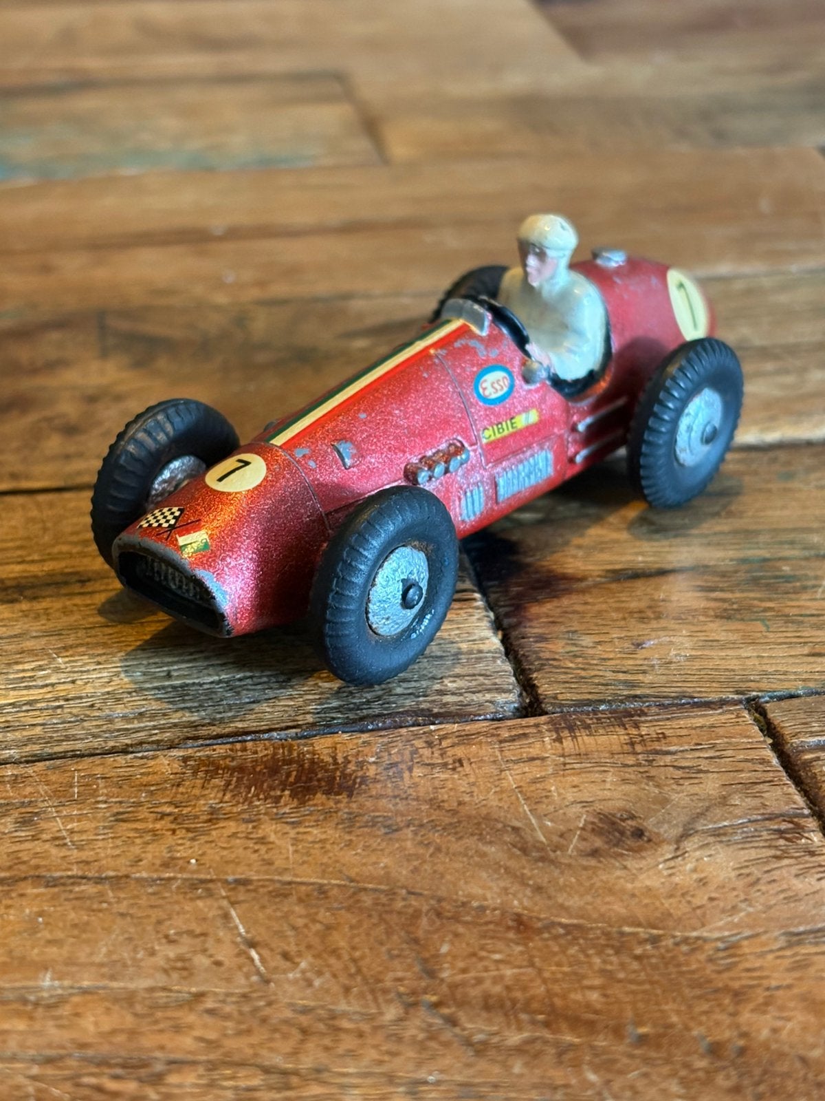 Dinky Toys 23J Ferrari Racewagen – vintage repaint, Ophalen, Zo goed als nieuw, Auto, Dinky Toys