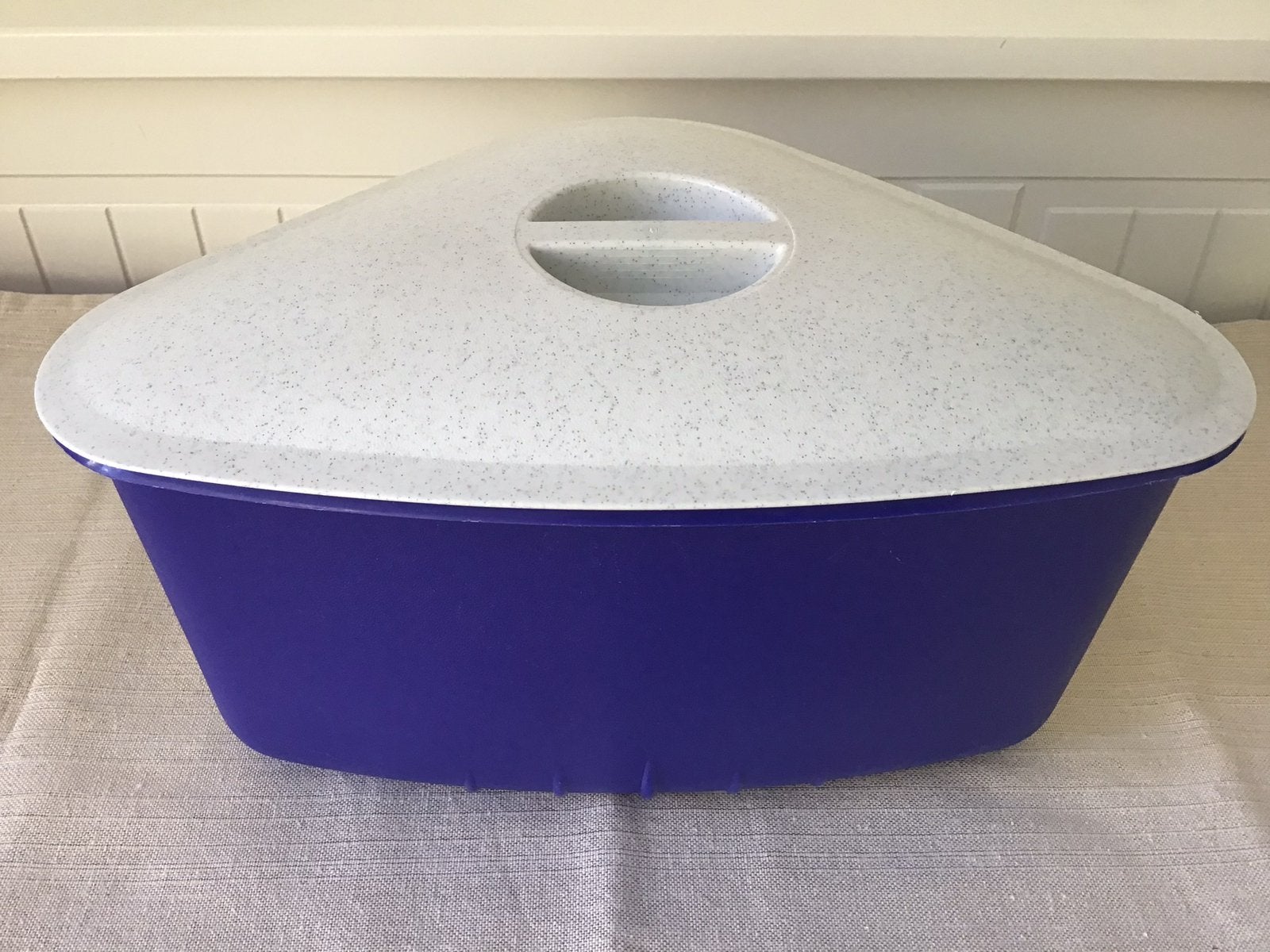 Tupperware Super driehoek., Blauw, BPA-vrij, Ophalen of Verzenden, Zo goed als nieuw