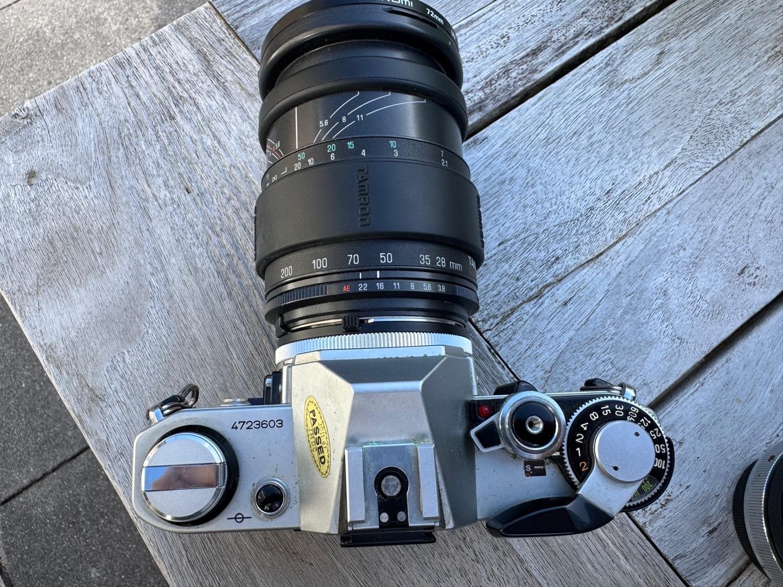 Canon AE-1 Program Spiegelreflexcamera met 4 lenzen, Ophalen of Verzenden, Gebruikt, Spiegelreflex, Canon