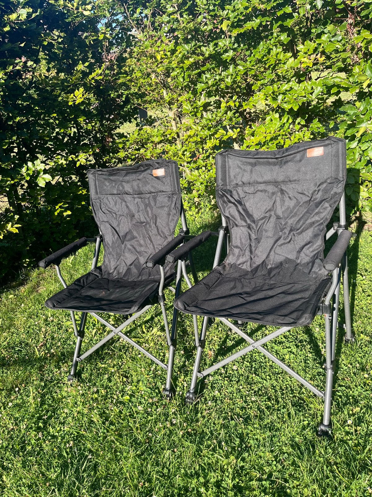 2 stuks Obelink Vouwstoel Soft Comfort Line Zwart, Caravans en Kamperen, Kampeermeubelen, Ophalen, Zo goed als nieuw, Campingstoel