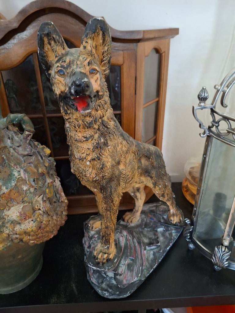 Vintage Duitse Herder Beeld - Decoratief Hondenbeeld, Ophalen of Verzenden
