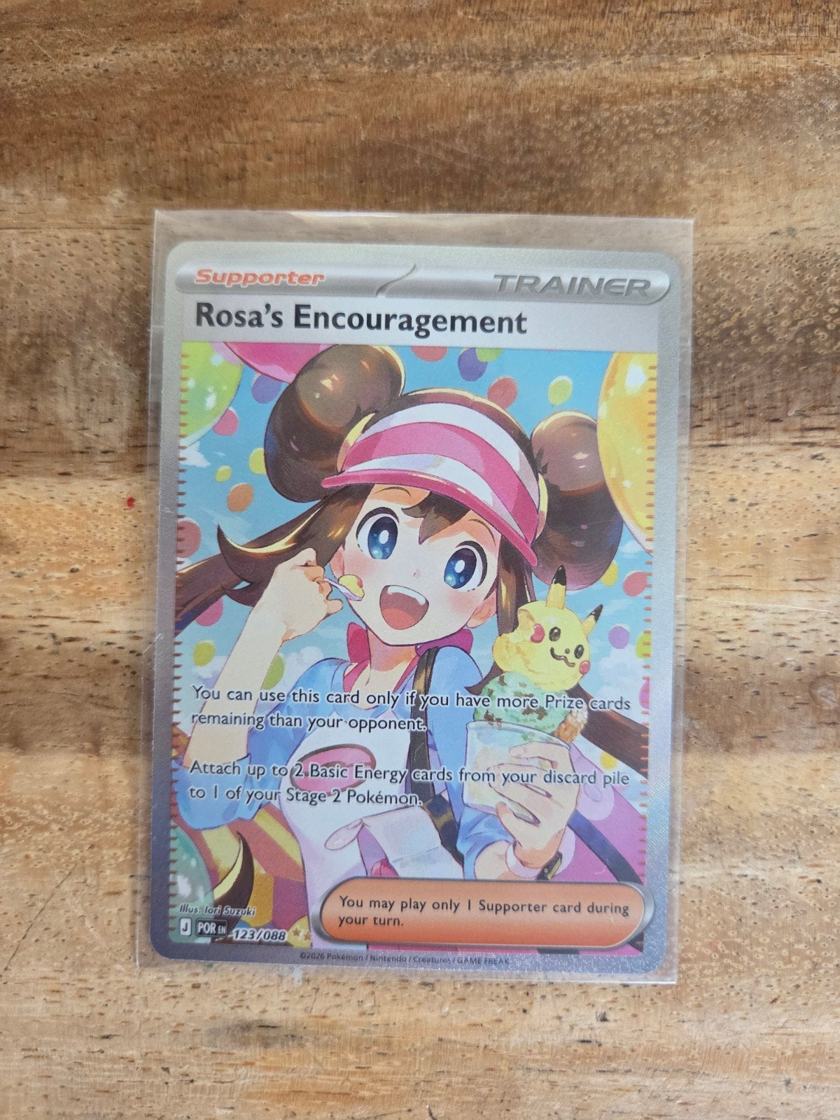 Rosa's Encouragement Full Art Trainer Kaart, Ophalen of Verzenden, Zo goed als nieuw, Losse kaart