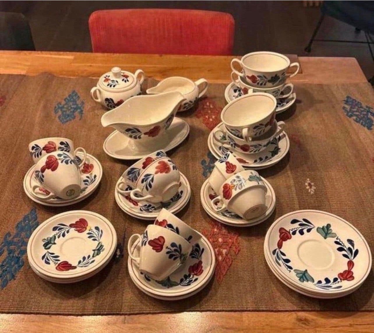 Boerenbont servies - Diverse onderdelen, Gebruikt, Landelijk/Boerenbont, Ophalen of Verzenden, Aardewerk