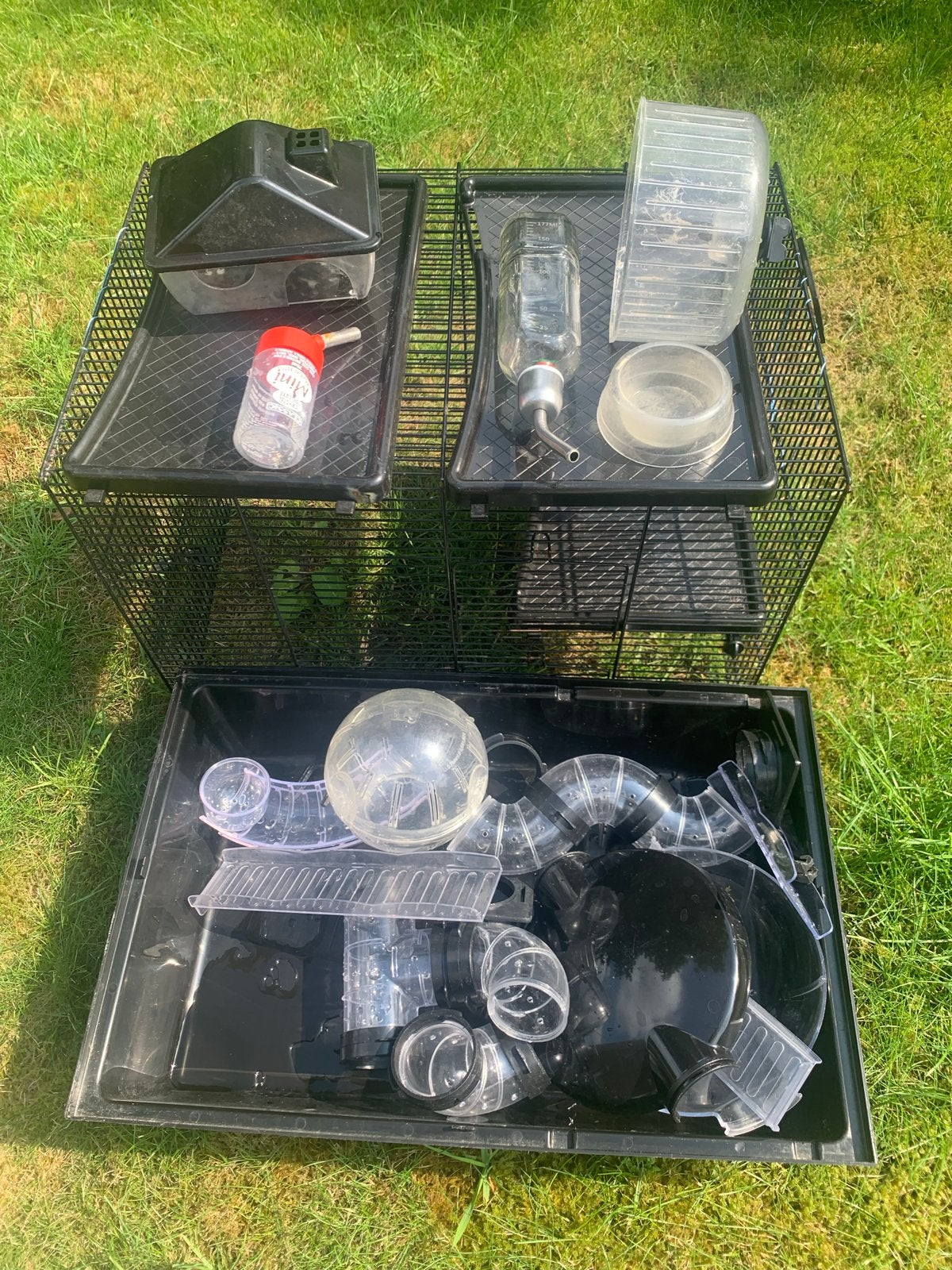 Complete hamsterkooi met accessoires, Dieren en Toebehoren, Knaagdieren en Konijnen | Toebehoren, Loopwiel of Rad, Ophalen of Verzenden