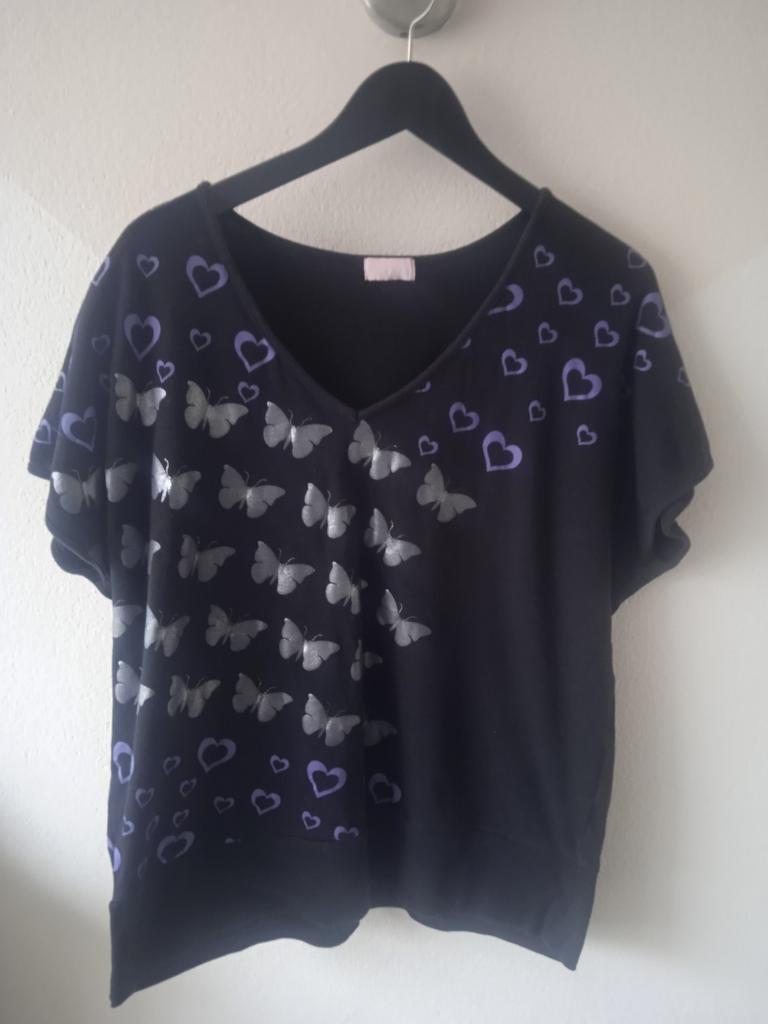 Vlinder  top 50 van early 20 nieuwstaat 5,00, Kleding | Dames, Ophalen of Verzenden, Zo goed als nieuw, Zwart, Shirt of Top