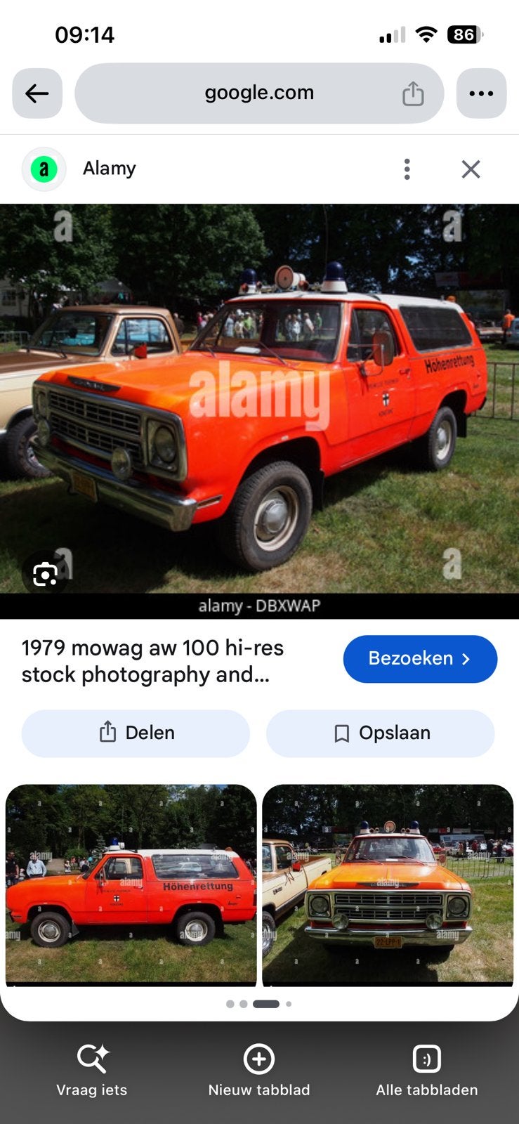 Dodge Ramcharger Mowag AW100 kentekenbewijs 3500kg, Ophalen of Verzenden