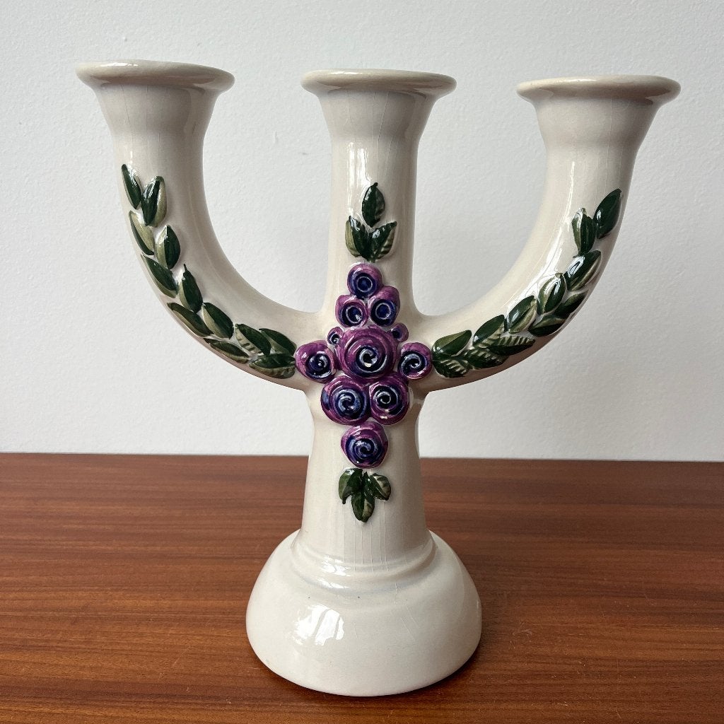 Zweeds design kandelaar Rosa Ljung voor DECO keramik, Gebruikt, 23 cm, Helsingborg, Wit