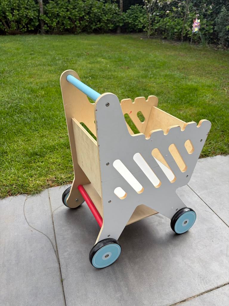 Houten Boodschappenwagen, Ophalen, Gebruikt, Duw- of Trekspeelgoed