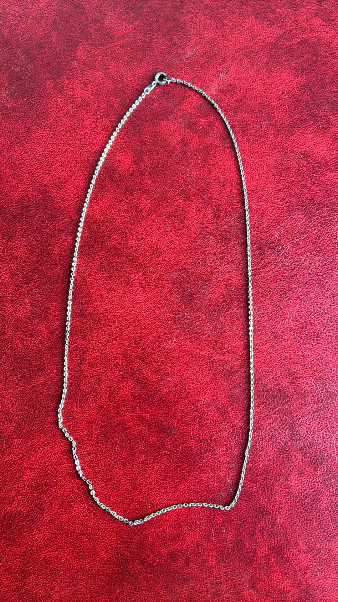 835 zilver ketting 44 cm 1 mm, Ophalen of Verzenden, Gebruikt, Zilver, Zilver