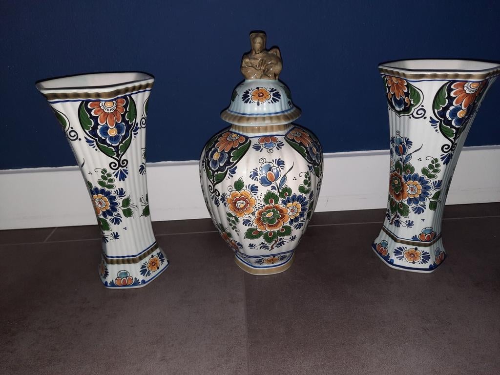Delfts Blauw Kaststel - Handgeschilderd, Antiek en Kunst, Antiek | Keramiek en Aardewerk, Ophalen