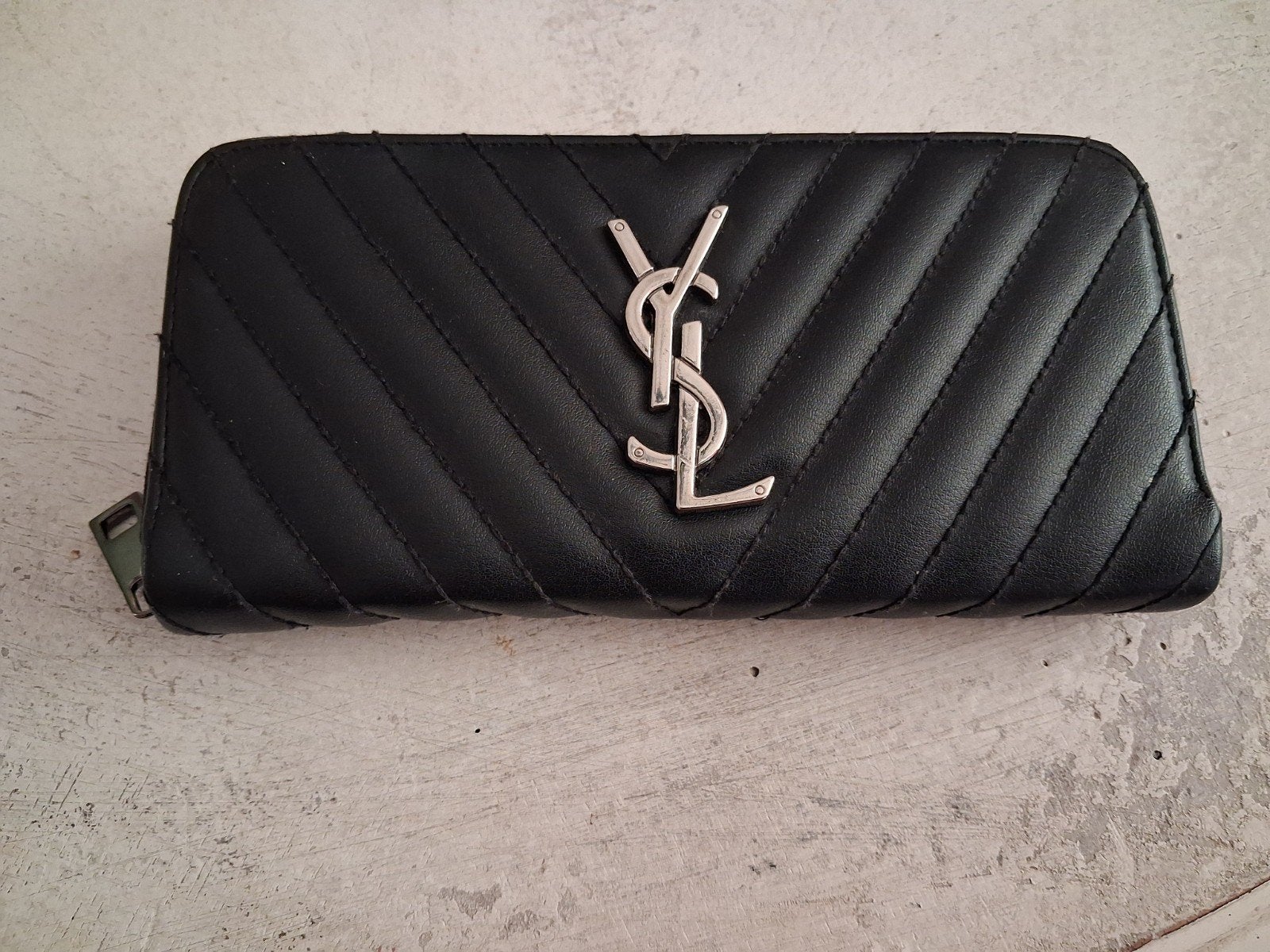 YSL portemonee, Ophalen, Gebruikt, Zwart
