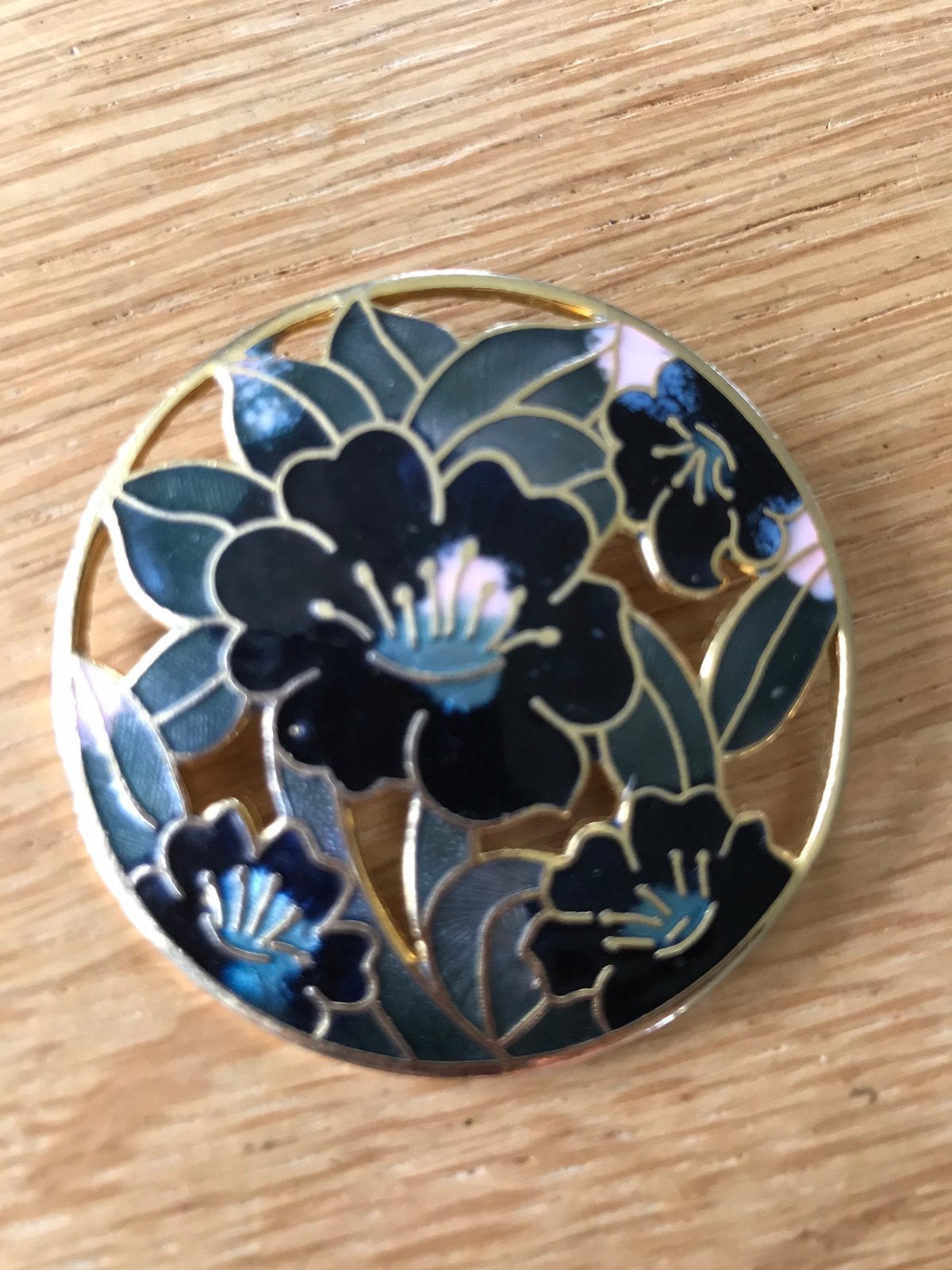 Broche bloemen cloisonne, Ophalen of Verzenden, Zo goed als nieuw, Overige materialen