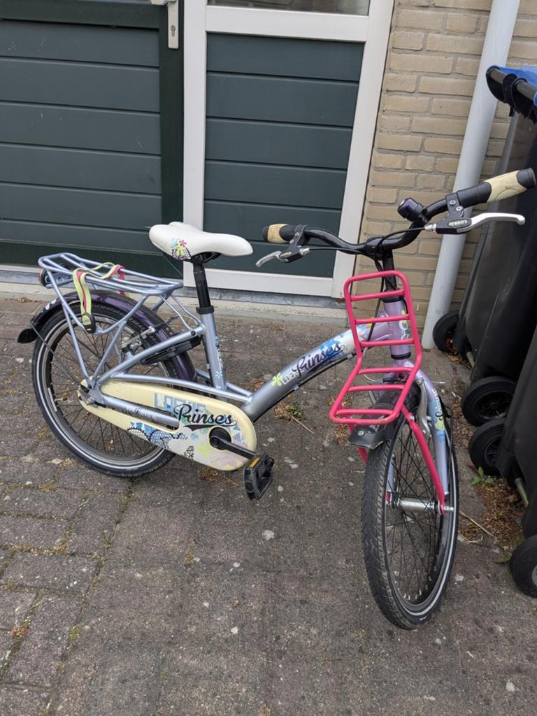 Meisjesfiets 20 inch met voordrager - Gebruikt, Ophalen, Gebruikt, 20 inch of meer
