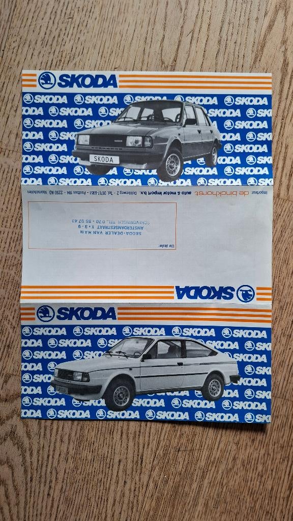 Skoda 105/120/130 prijslijst folder 1986, Ophalen of Verzenden, Gelezen, Overige merken