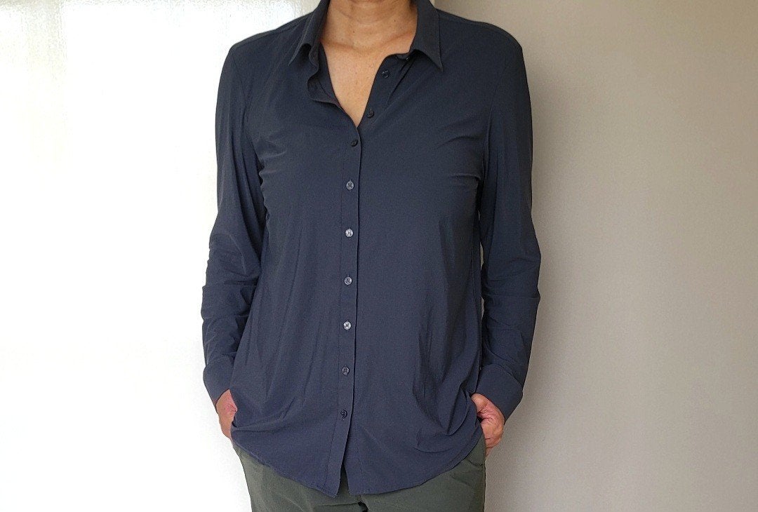 Studio Anneloes Poppy blouse XL Antracietgrijs Travelstof, Studio Anneloes, Verzenden, Maat 46/48 (XL) of groter, Zo goed als nieuw