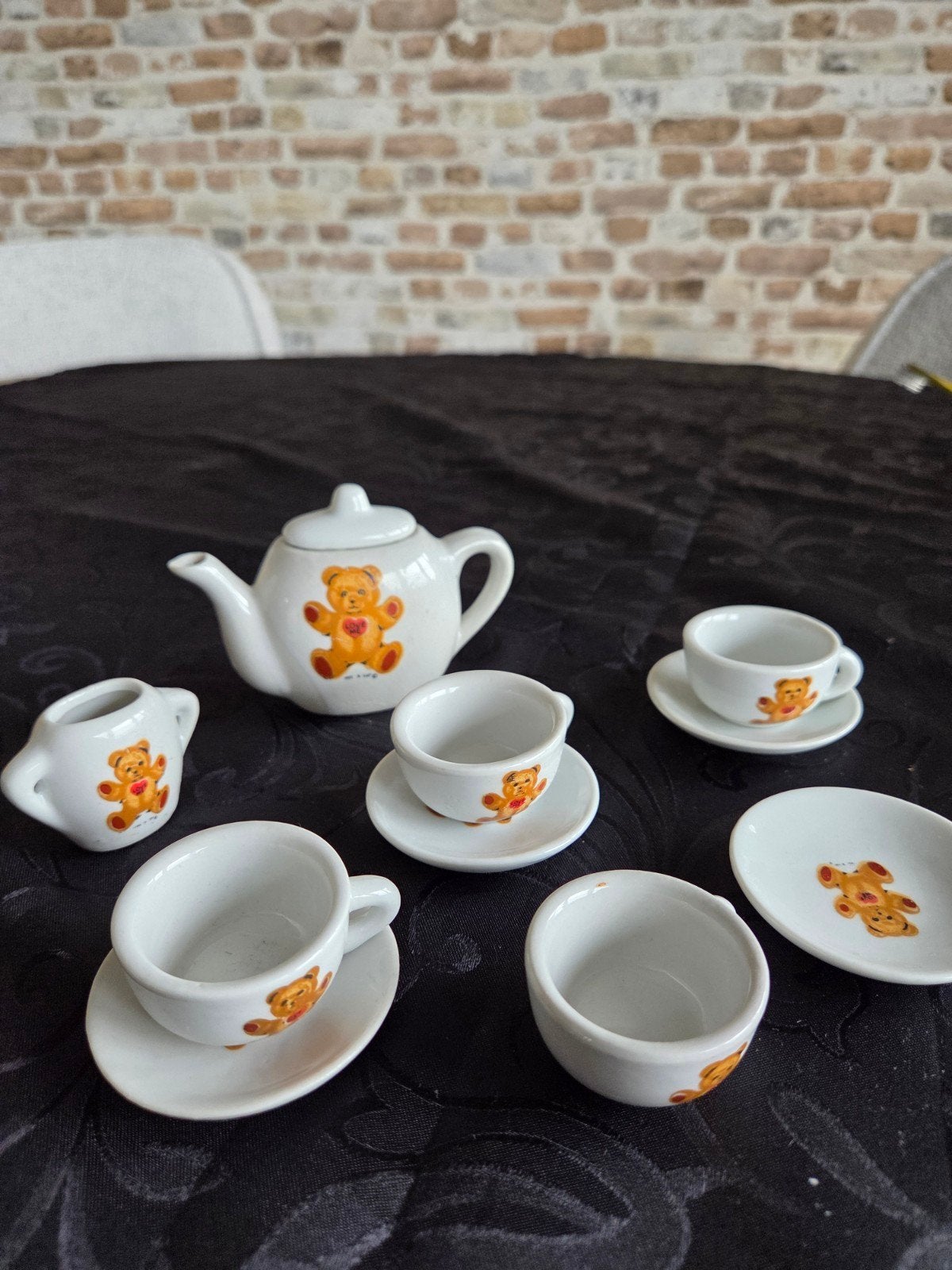 Vintage kinder theeserviesje met beertjes, Verzamelen, Ophalen of Verzenden, Gebruikt