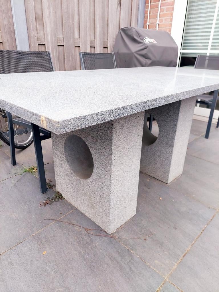 Granieten tuinafel 180 x 90.  Bezorgen tegen vergoeding, Tuin en Terras, Tuintafels, Ophalen, Rechthoekig