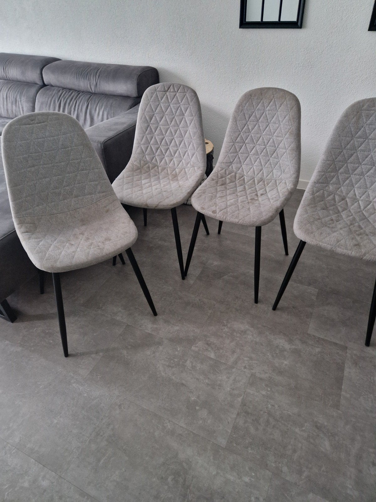 Eettafel 160x90 met 4 stoelen en stoelhoezen, Huis en Inrichting, Ophalen, Gebruikt, 50 tot 100 cm, 150 tot 200 cm