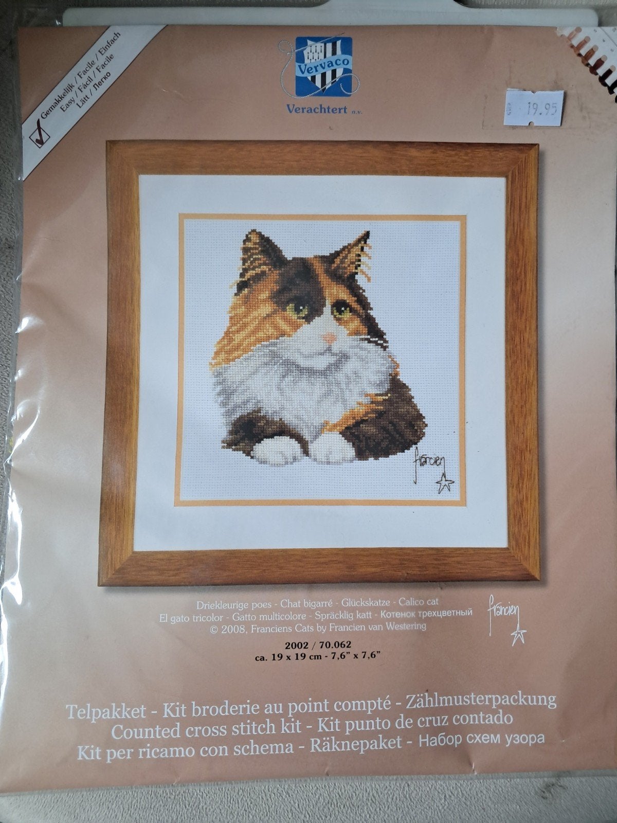 Verachtert Borduurpakket Driekleurige Kat - Nieuw, Ophalen of Verzenden, Nieuw, Handborduren, Borduurpakket