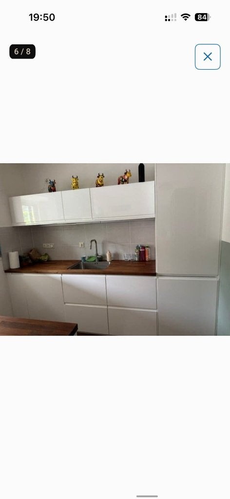 Moderne IKEA hoogglans witte eilandkeuken GEDEMONTEERD, Wit, Overige typen, Ophalen of Verzenden, Zo goed als nieuw