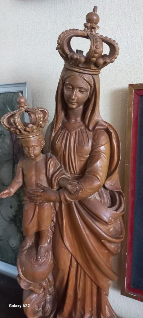 Houten Madonna Beeld 19e eeuw., Ophalen of Verzenden