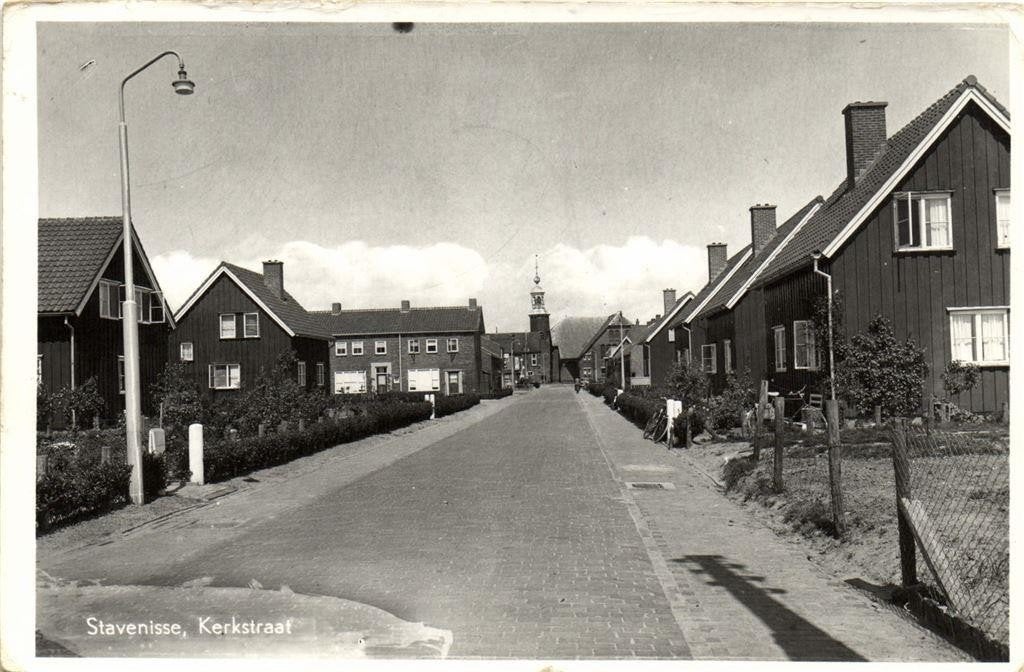 Stavenisse, Kerkstraat - ongelopen, Ophalen of Verzenden, 1940 tot 1960, Ongelopen, Zeeland