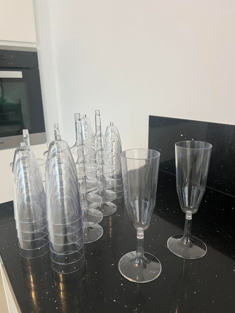 Happy Glass Champagne glas 24 stuks / Kunststof, Ophalen of Verzenden, Nieuw, Overige typen
