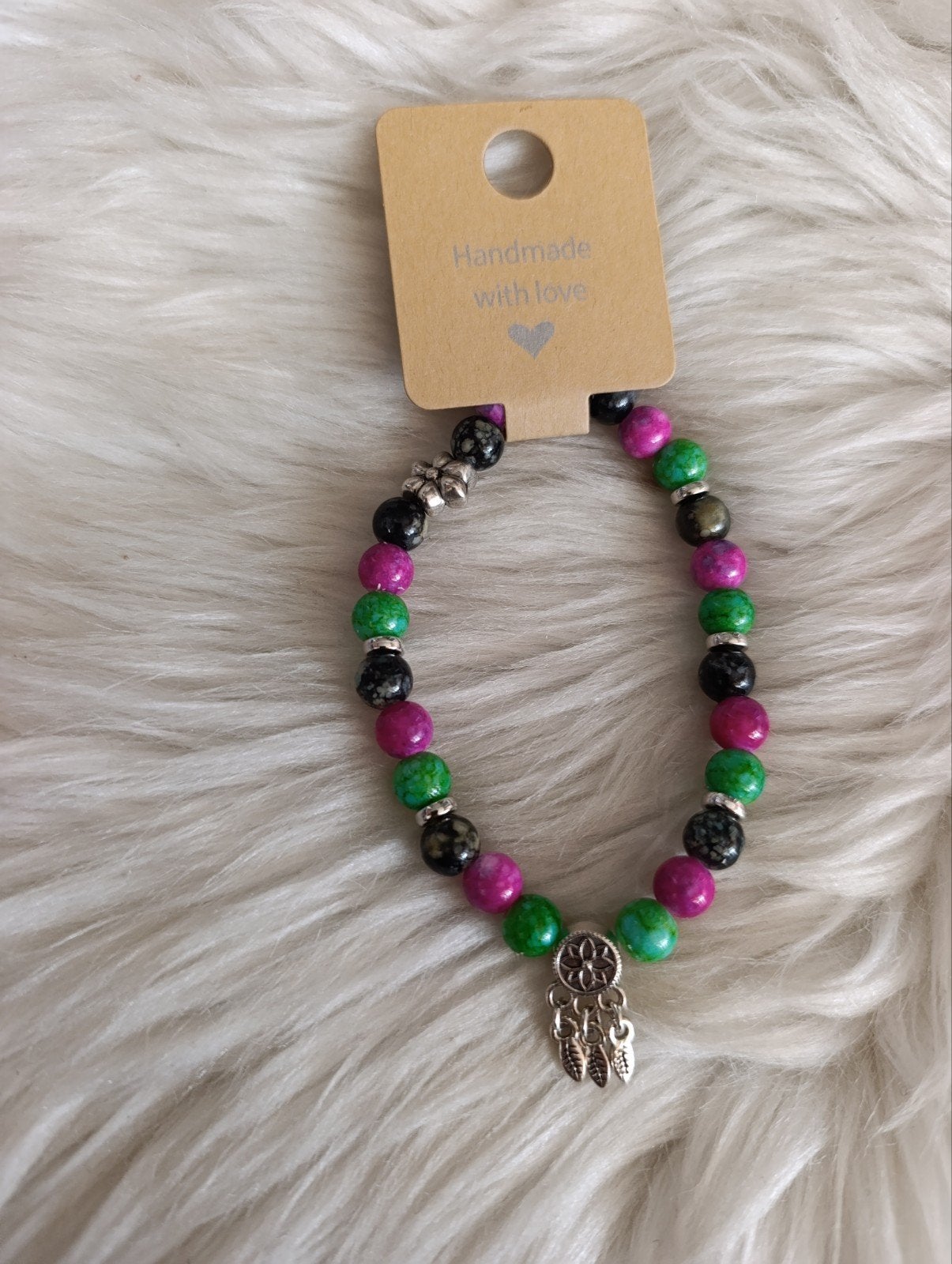 Kleurrijke kralenarmband met dromenvanger bedel, Overige materialen, Overige kleuren, Nieuw, Ophalen of Verzenden