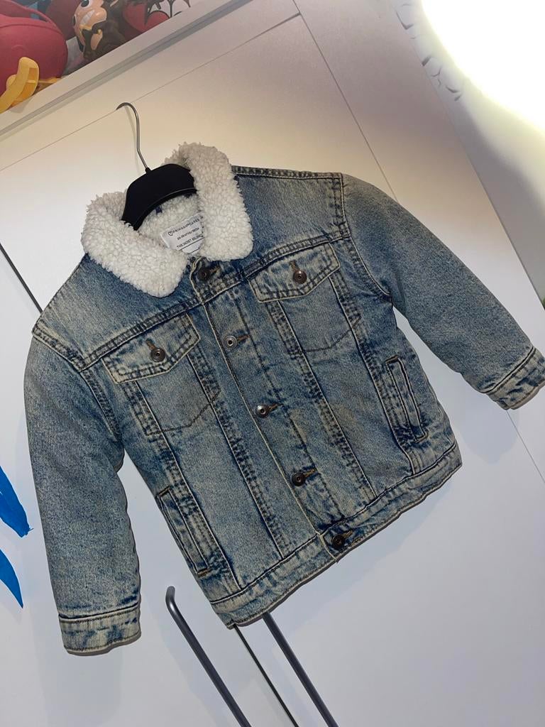 Gevoerde spijkerjas maat 98, Kinderen en Baby's, Ophalen of Verzenden, Gebruikt, Jongen of Meisje, Jas