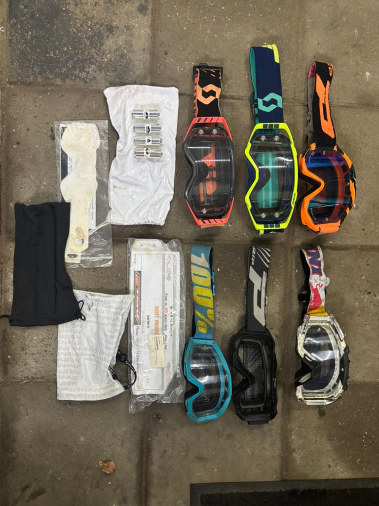 Diverse crossbrillen (Scott, 100%) en Fox handschoenen, Gebruikt, Heren, Overige maten, Ophalen of Verzenden