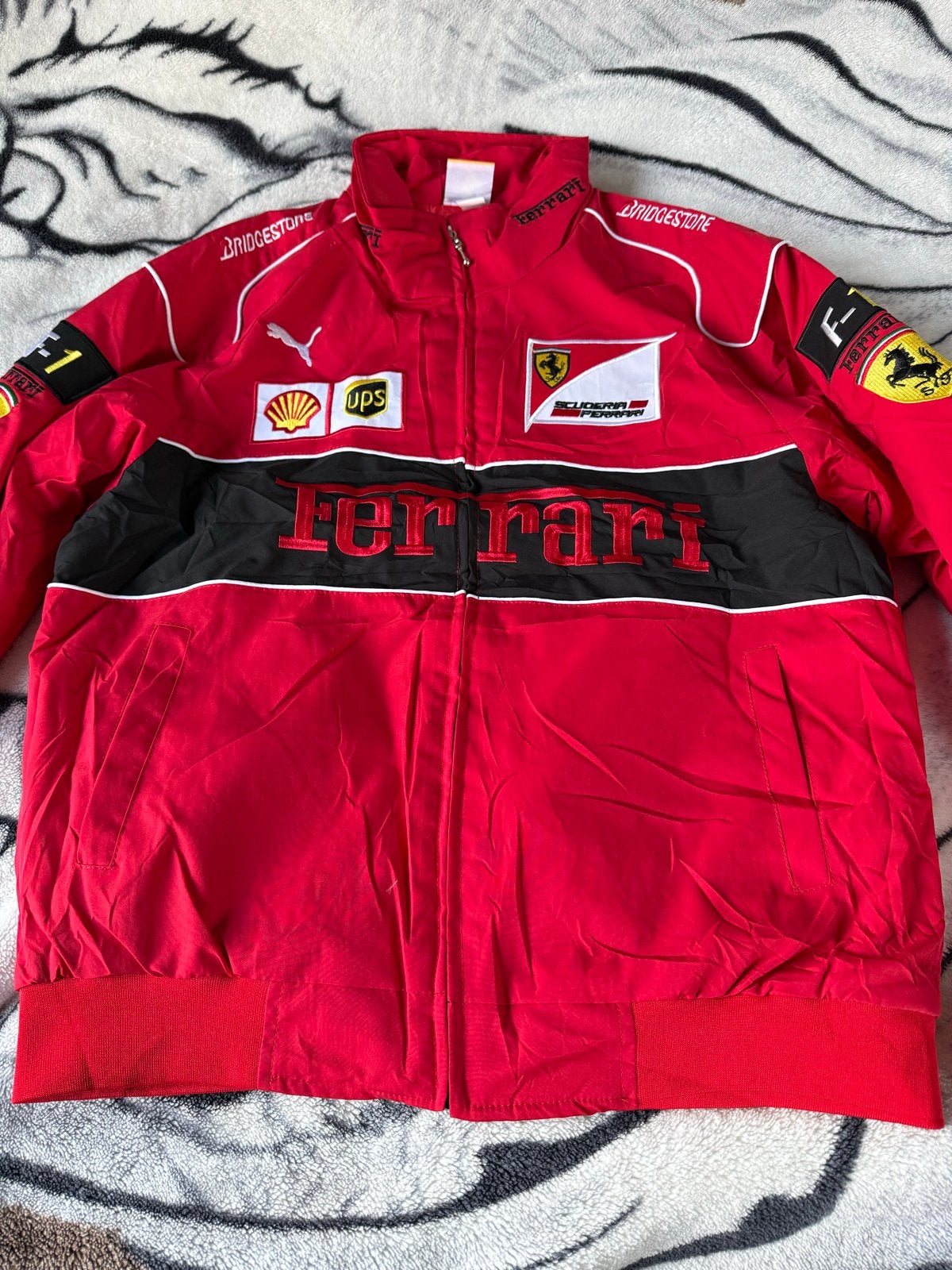 Ferrari Racing Jas - Rood met Sponsorlogo's, Ophalen of Verzenden, Nieuw, Maat 48/50 (M), Rood