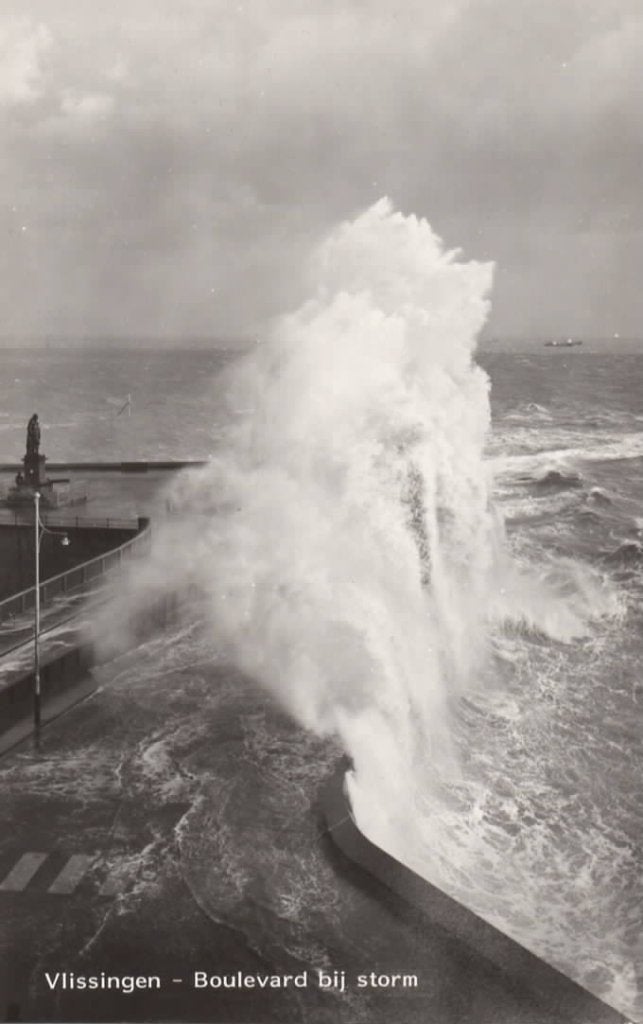 Vlissingen Boulevard bij storm, Verzenden, 1960 tot 1980, Ongelopen, Zeeland