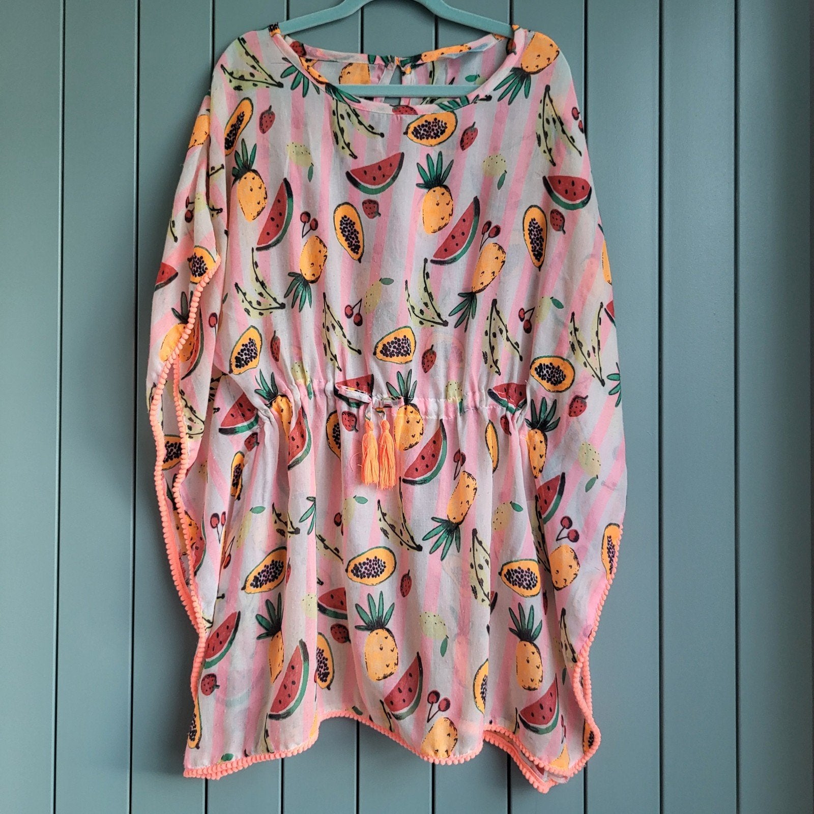 Primark fruitprint kaftan/strandjurk maat 146cm, Meisje, Ophalen of Verzenden, Zo goed als nieuw, Jurk of Rok