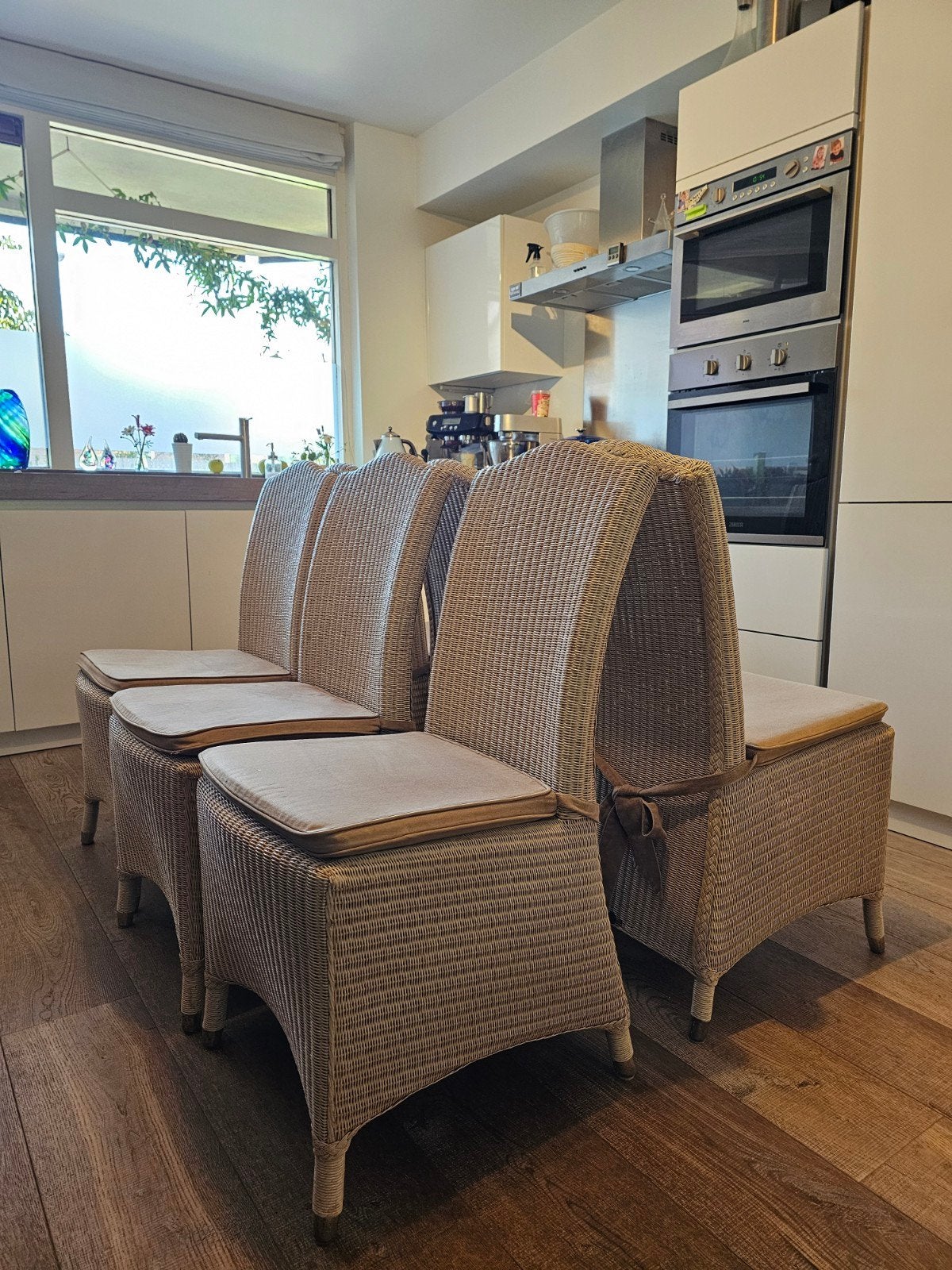6 eettafel stoelen Vincent Sheppard, Huis en Inrichting, Ophalen, Gebruikt, Overige kleuren, Riet of Rotan