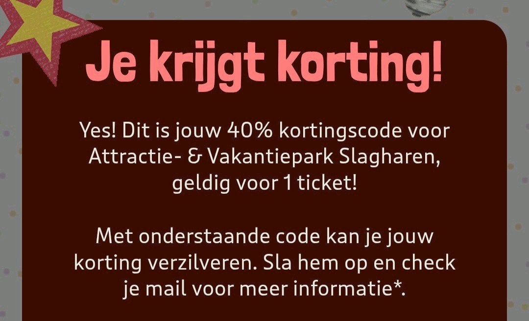 Kortingscode Attractie - & Vakantiepark Slagharen, Drie personen of meer, Kortingsbon