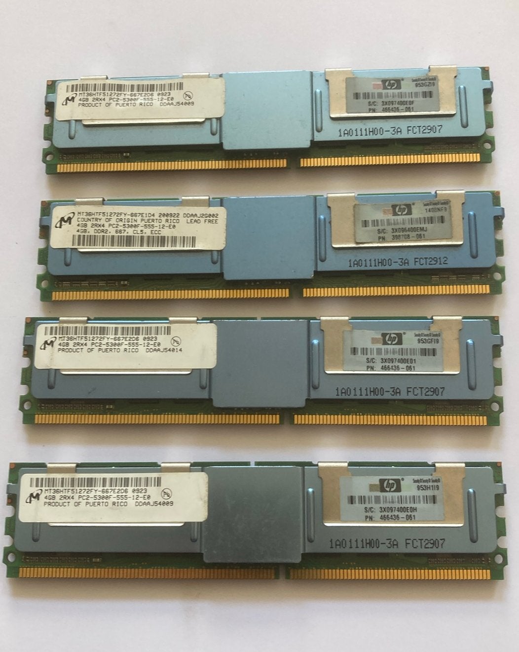 4 x 4GB pc2-5300 ECC RAM, Computers en Software, RAM geheugen, Gebruikt, Server, Ophalen of Verzenden, DDR2