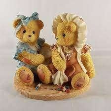 Cherished teddies Justine and Janice, Ophalen of Verzenden, Zo goed als nieuw, Beeldje, Cherished Teddies
