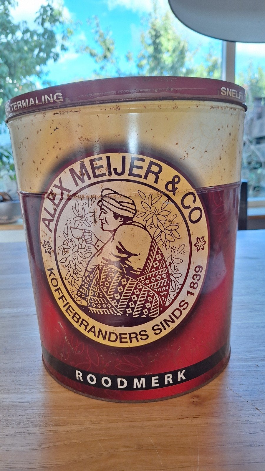 Vintage Alex Meijer & Co Koffieblik - Roodmerk 5000 gram, Ophalen of Verzenden