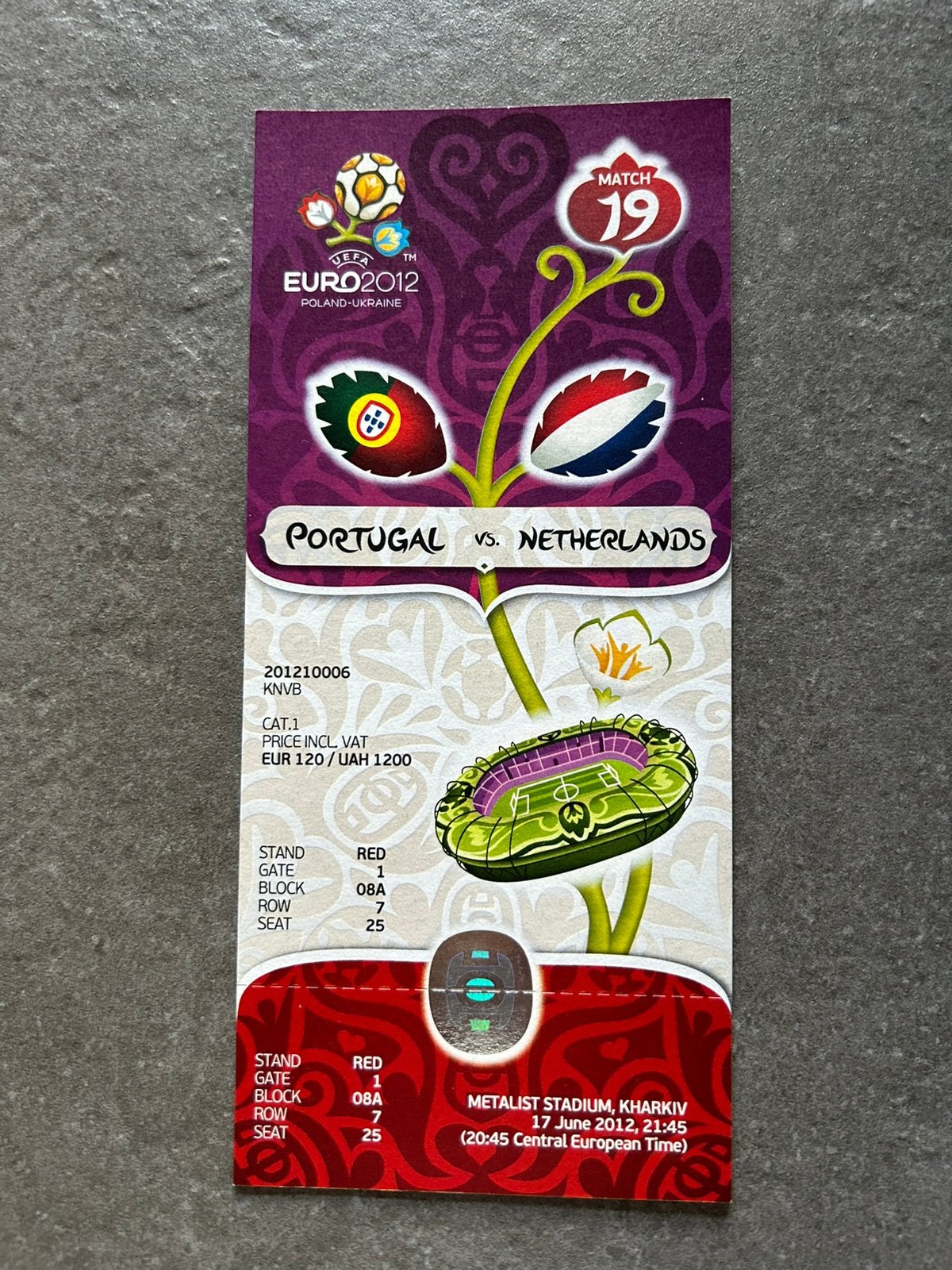 Portugal - Nederland ticket, Verzamelen, Sportartikelen en Voetbal, Ophalen of Verzenden, Overige binnenlandse clubs, Overige typen