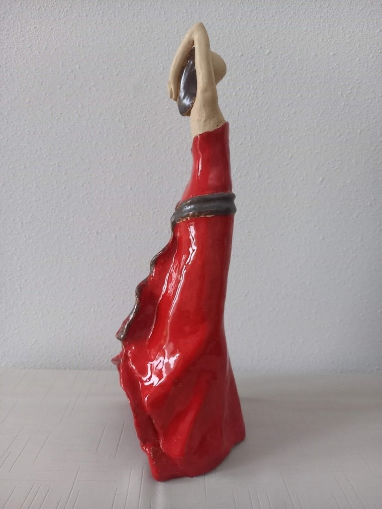 SLANK GEGLAZUURD BEELD, keramiek, Ophalen, Nieuw, Mens