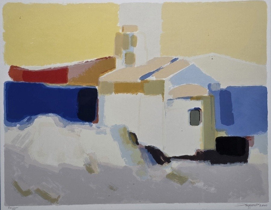 537. Zeefdruk , Leen Droppert - stadsgezicht Trogir, 2000, Antiek en Kunst, Kunst | Litho's en Zeefdrukken, Ophalen, Zeefdruk
