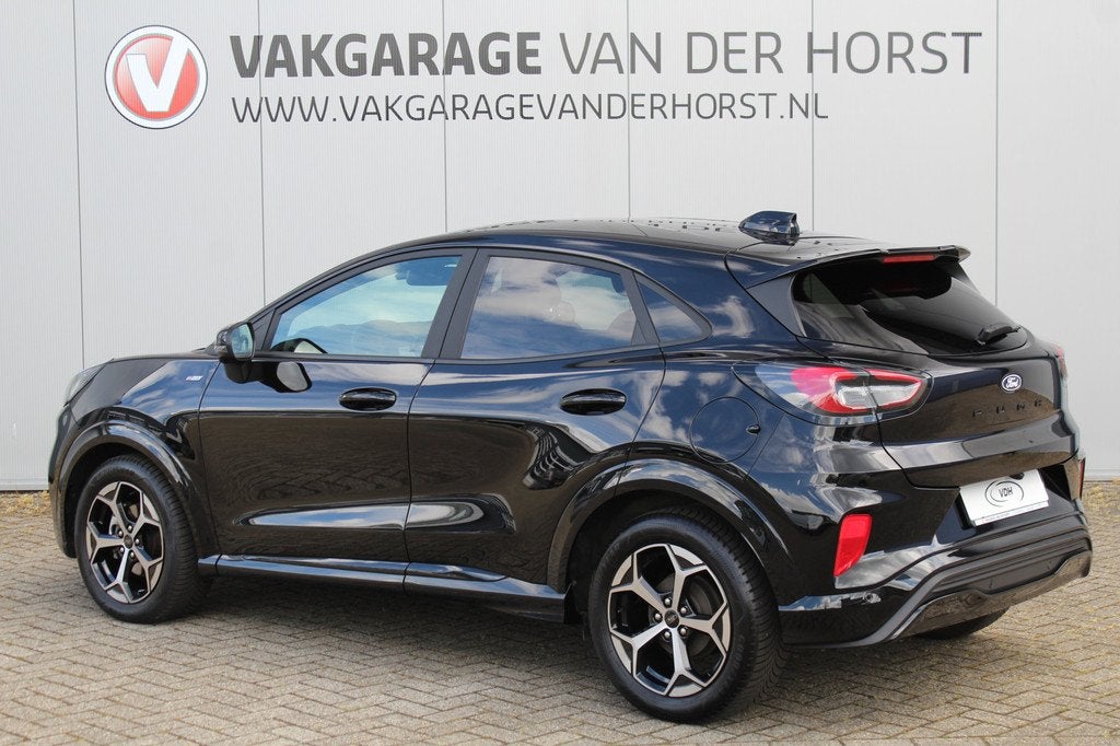 Ford Puma 1.0-125pk EcoBoost Mild-Hybrid ST-Line X AUTOMAAT, Auto's, Ford, 12 maanden, Zwart, Leder en Stof, Zwart