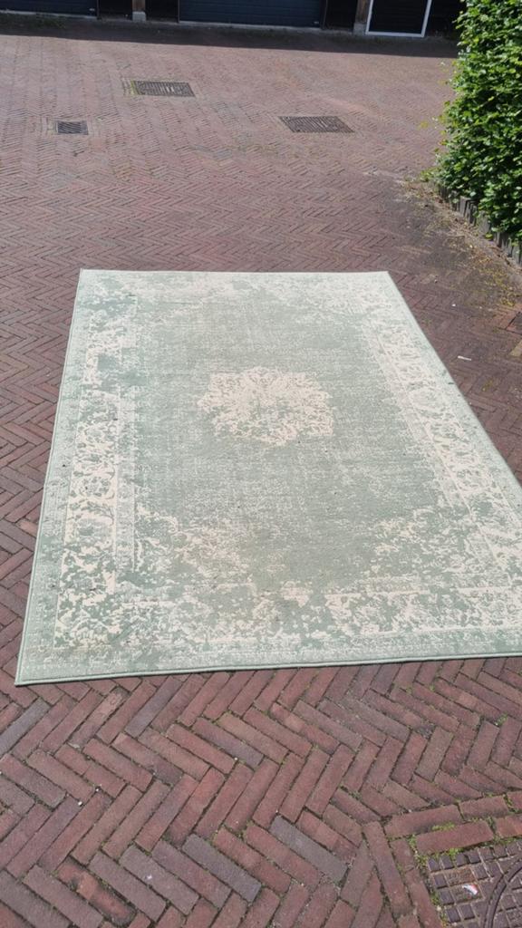 FRAAI Home & Living Vloerkleed - Groen/Crème, Huis en Inrichting, Stoffering | Tapijten en Kleden, Ophalen, Gebruikt, Klassiek