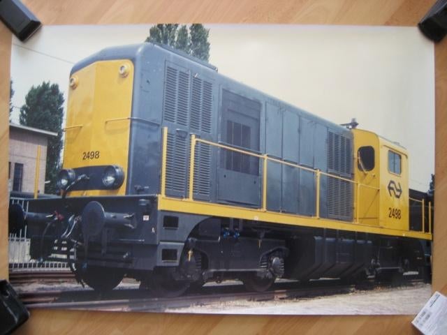 Vintage foto poster NS 2498 50-75cm, Ophalen of Verzenden, Trein, Kaart of Prent