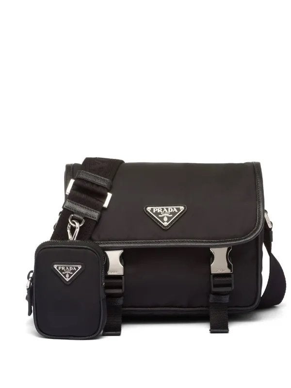 Prada schoudertas met afneembaar mini-etui, Ophalen of Verzenden, Zo goed als nieuw, Zwart, Schoudertasje