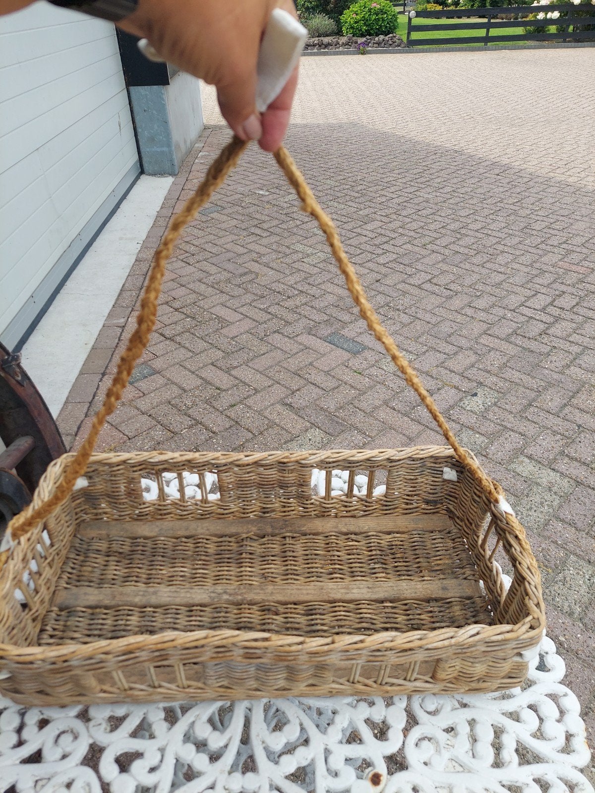 rotan hangmand rieten keukenmand mand., Overige materialen, Gevlochten, Ophalen of Verzenden, Zo goed als nieuw