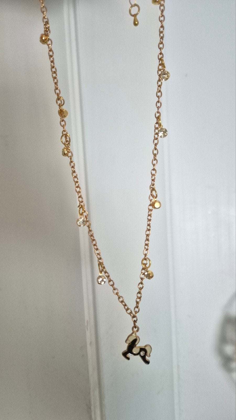 Schitterende pony ketting, Verzenden, Met hanger, Nieuw, Goud