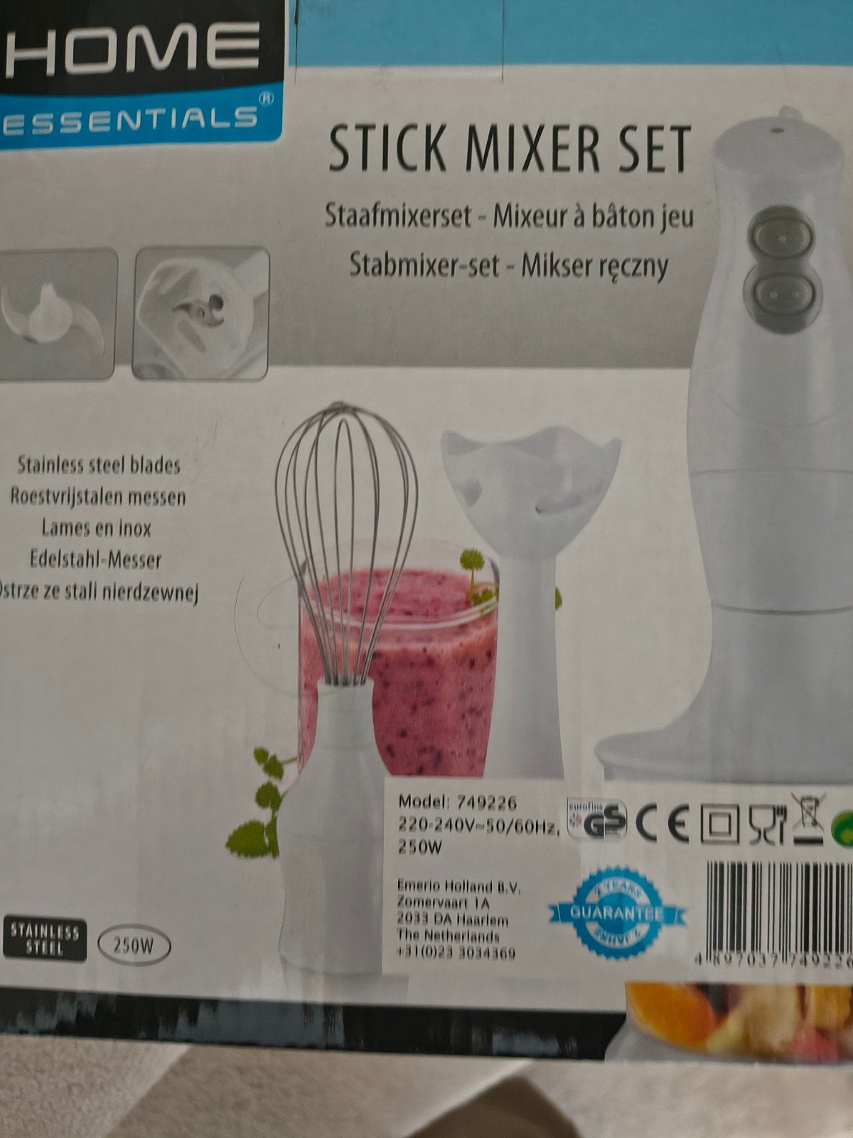 Home Essentials Staafmixer Set - Nieuw in ongeopende doos, Witgoed en Apparatuur, Ophalen of Verzenden, Nieuw