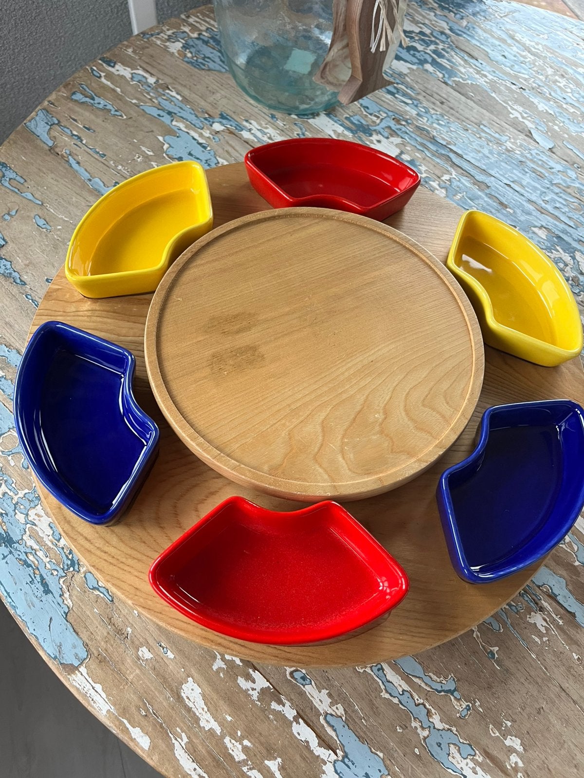 Party schaal, Ophalen of Verzenden, Gebruikt, Rond, Hout