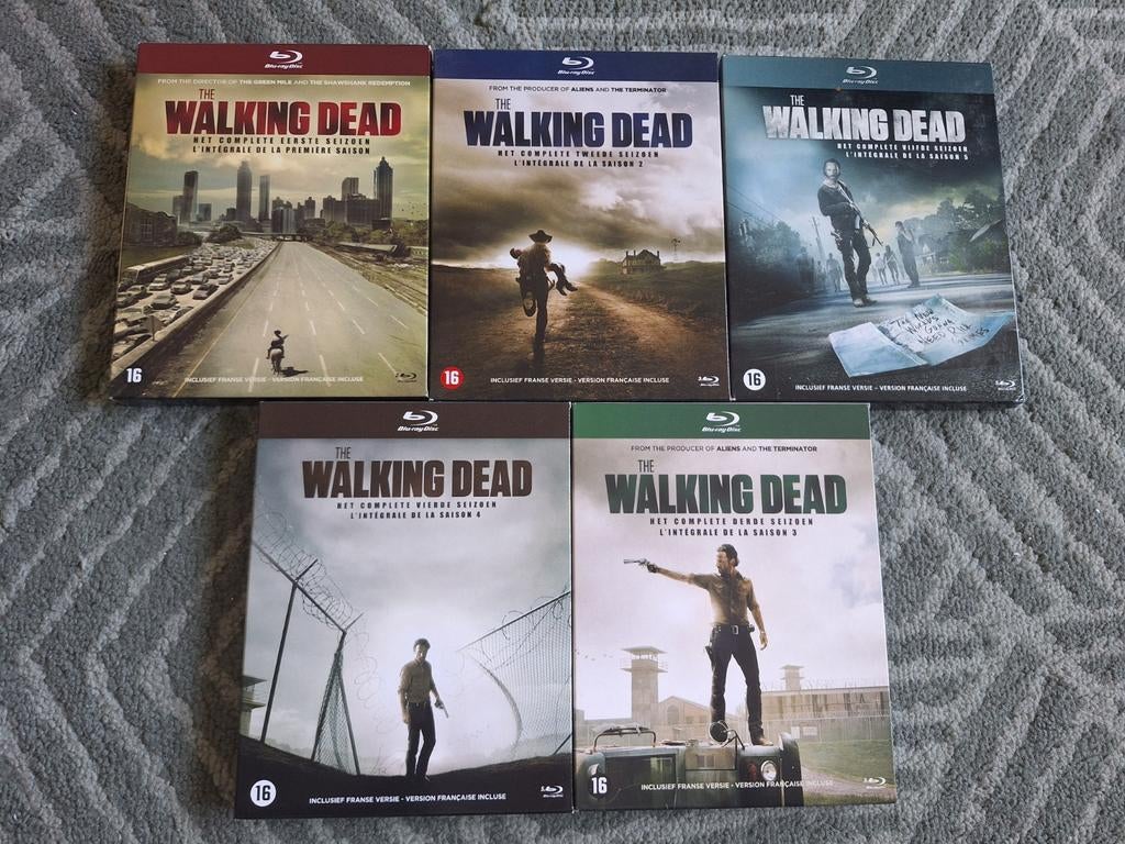 The Walking Dead Blu-ray Seizoen 1 t/m 5, Cd's en Dvd's, Dvd's | Tv en Series, Horror, Gebruikt, Vanaf 16 jaar, Boxset